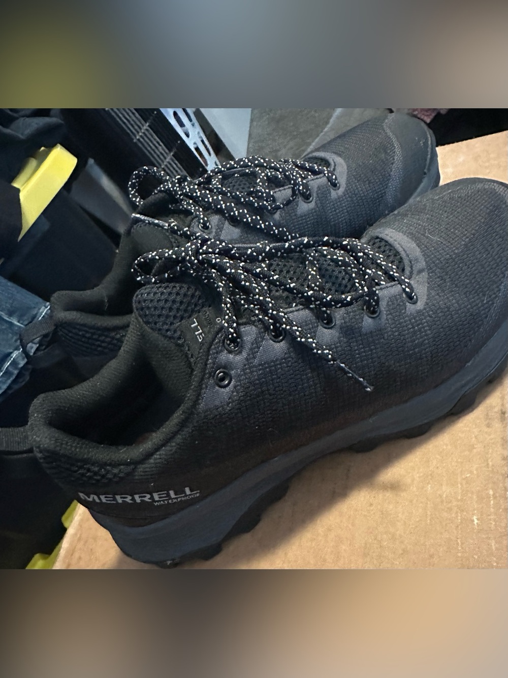 Merrell Black Trail Low-Top Shoes with Speckled Laces